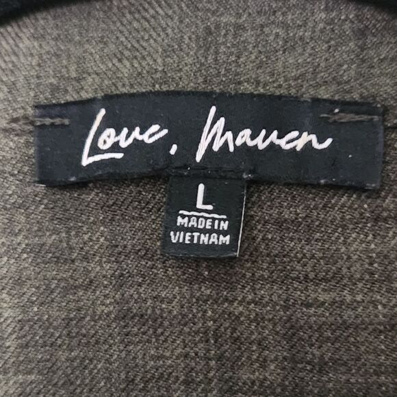 Love Maven Womens Button Front 3/4 Sleeve Drawstring Bottom Hem Top Size Large - Picture 5 of 6